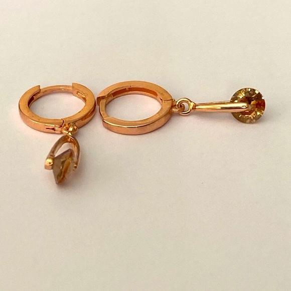 925 Silver color changing spinning stones earrings - Picture 3 of 3